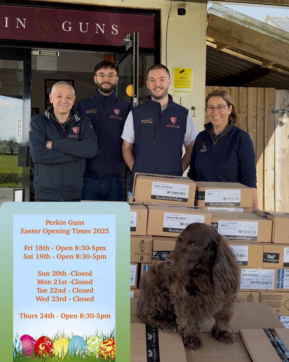Got the whole Perkin family on the Fiocchi &amp; B&amp;P delivery today. 🤣
We are open 8:30-5pm Good Friday &amp; Saturday, then closed for the Easter hols, back open on Thursday 24th 8:30am. 🐣
#perkinguns #fiocchi #cartridges #Baschieriandpellagri