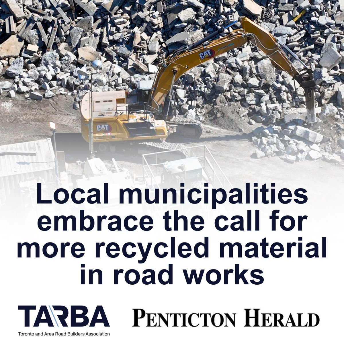 TARBA_CA's tweet image. A recent @pentictonherald article highlights the importance of sustainable road #construction. We champion the use of #RCA to minimize landfill waste and build long-lasting infrastructure.
Read the article: pentictonherald.ca/spare_news/art…
Learn about RCA: tarba.org/use-recycled/