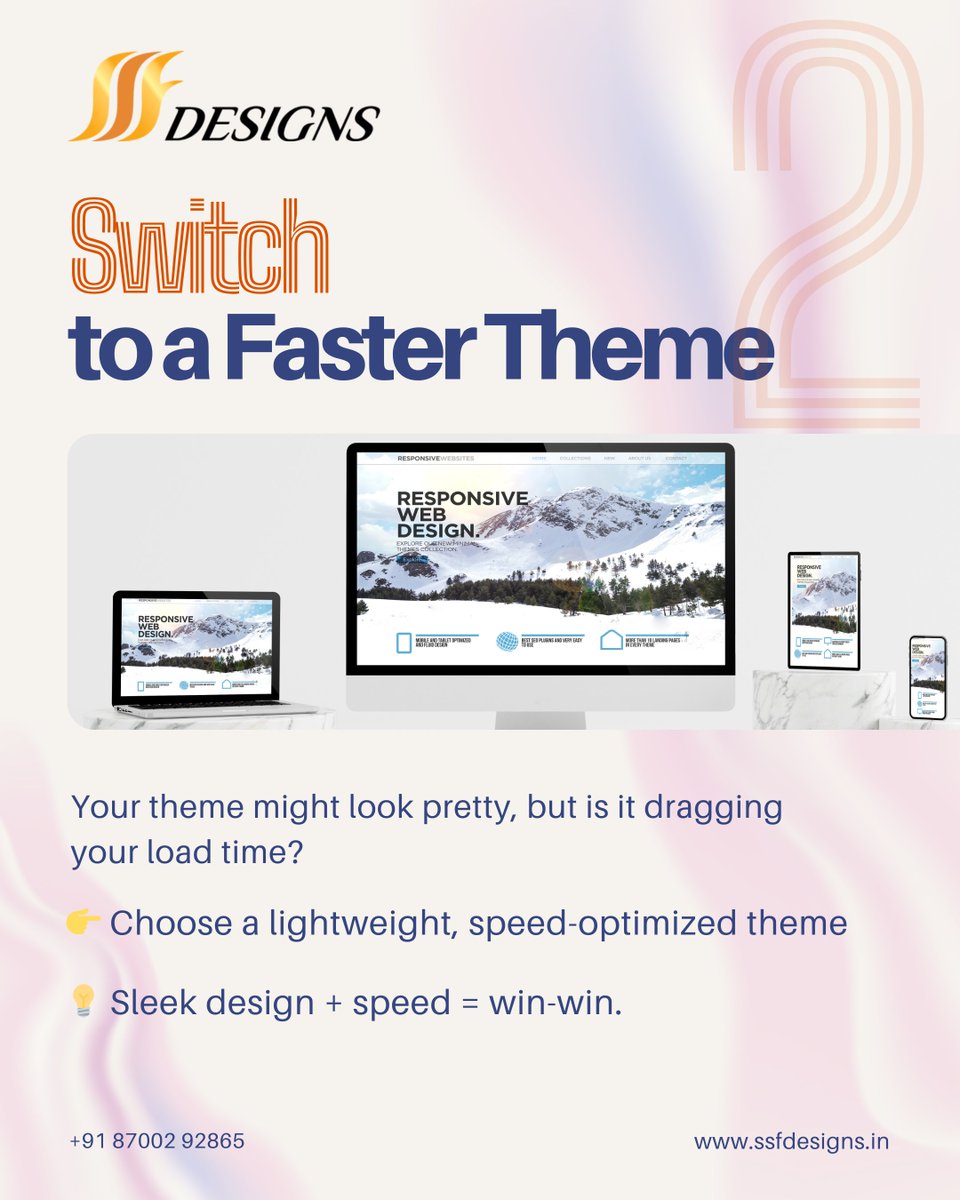 SSFDesignsX's tweet photo. Is your website costing you clicks? Slow load times kill SEO and conversions. At SSF Designs, we build lightning-fast, high-performance websites that keep users engaged and rankings high. Speed matters. 
#WebsiteSpeed #SEO #WebDev #FastWebsite #UX #SSFDesigns https://t.co/t9XCl8fTBY