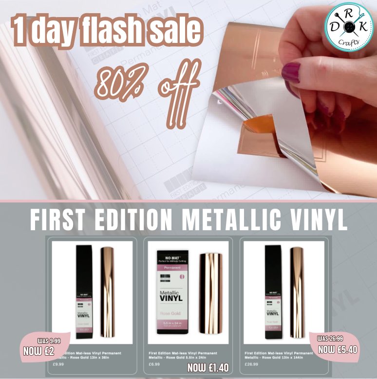 Save a massive 80% on our stunning selection of First Edition Metallic vinyl.

With First Edition you can always count on quality products with an end result you can feel proud of for years to come. Get your favourite colours now by following this link below…