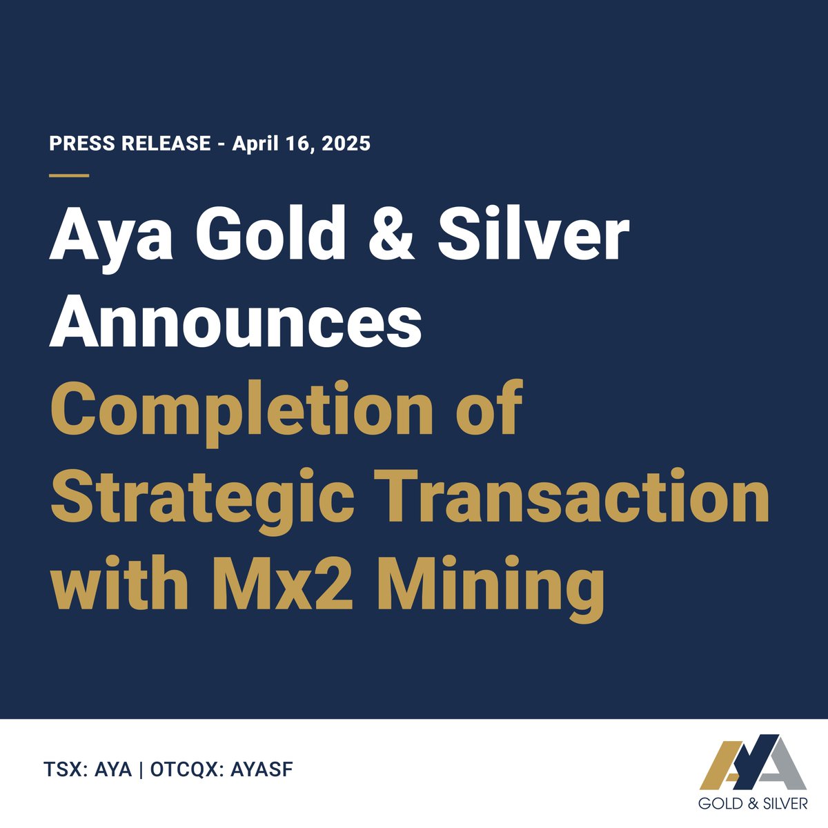 Aya Gold & Silver (@ayagoldsilver) on Twitter photo <a href="/AyaGoldSilver/">Aya Gold & Silver</a> announces the closing of the strategic transaction with Mx2, which includes the transfer of rights to the Amizmiz #gold project located in #Morocco, with Aya now owning 42.3% of Mx2. ayagoldsilver.com/press-release/…
#silver #miningnews $AYA $AYASF <a href="/AyaGoldSilver/">Aya Gold & Silver</a> announces the closing of the strategic transaction with Mx2, which includes the transfer of rights to the Amizmiz #gold project located in #Morocco, with Aya now owning 42.3% of Mx2. ayagoldsilver.com/press-release/…
#silver #miningnews $AYA $AYASF