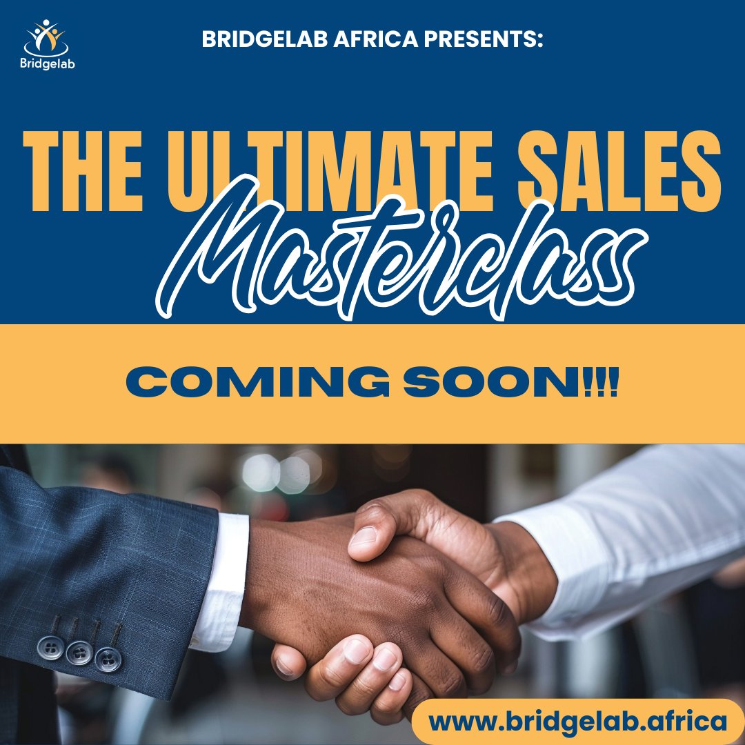Bridgelabke's tweet photo. Think sales is just for salespeople? Think again.
It’s a must-have skill for every professional or entrepreneur.
That’s why BridgeLab is launching a Sales Masterclass!
✅ Registration coming soon
Tell us what else you’d like to learn: https://t.co/Qq9XzwlJUa
.
.
#BridgeLab https://t.co/xn6SOTCwvF