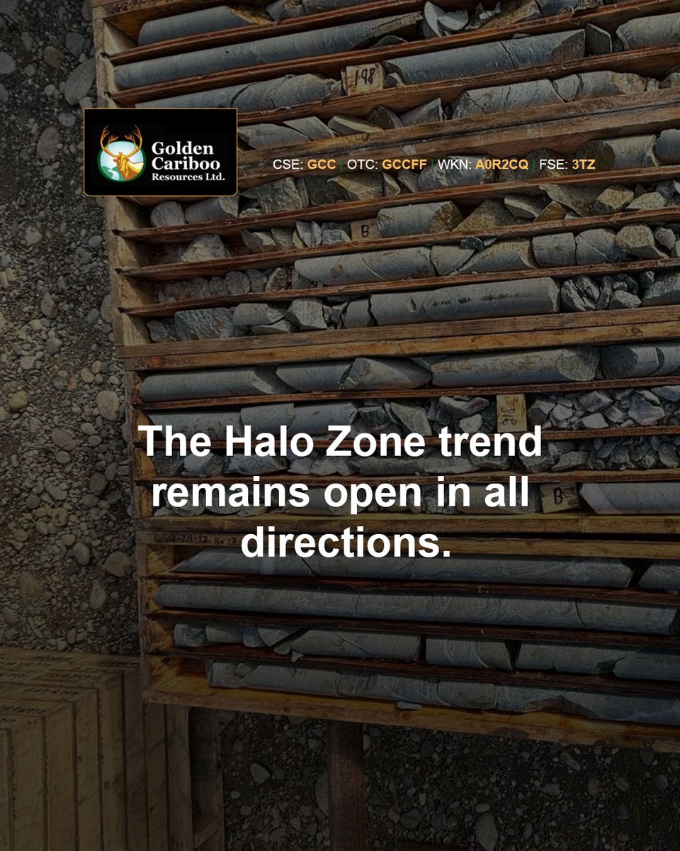 $GCC's 2024 exploration activities at the Halo Zone in British Columbia have confirmed multiple zones of visible gold, with the trend open in all directions.

Discover more: goldencariboo.com/news/golden-ca…

🇨🇦 $GCC.CN 🇺🇸 $GCCFF 🇩🇪 #A0R2CQ #3TZ

#CSE #OTCQB #WKN #FSE