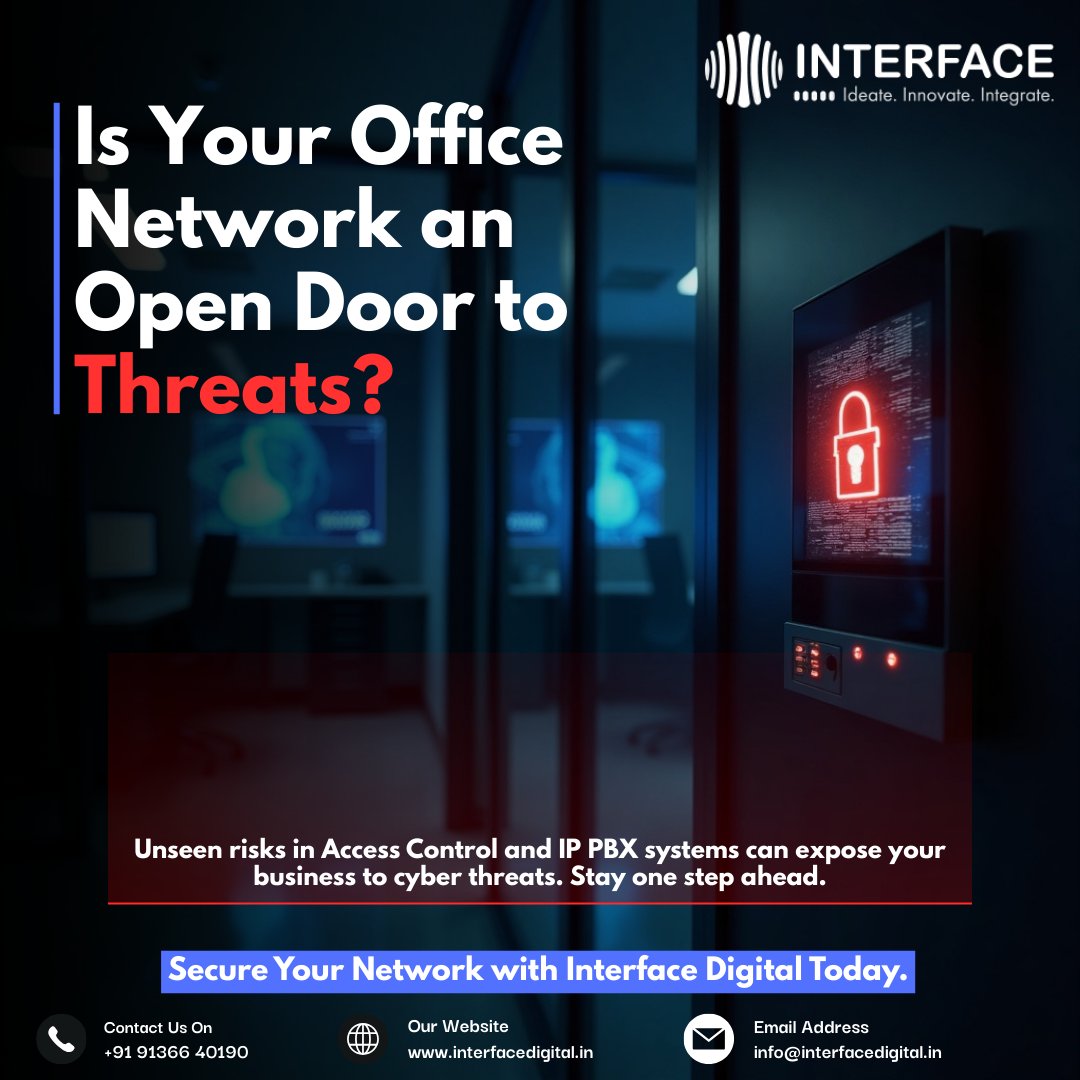 interface_digi's tweet photo. Our Office Network Protection solutions are built with enterprise-grade cybersecurity at their core.

Contact us today to learn more!
📧 info@interfacedigital.in
📞 +91 91366 40190

#OfficeSecurity #AccessControl #IPPBXSolutions #CybersecurityAwareness #BusinessProtection https://t.co/IvHkEAvcpV