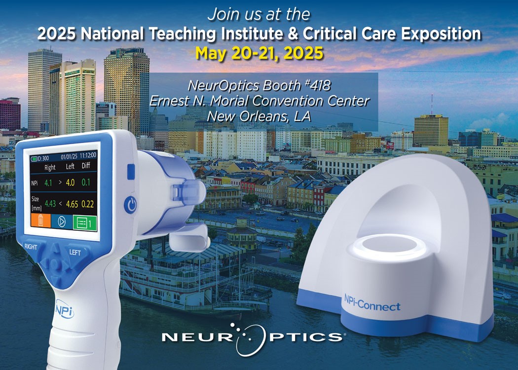 The 2025 #AACN National Teaching Institute (NTI) &amp; Critical Care Exposition is just ONE MONTH away in New Orleans, LA. 

Join NeurOptics at Booth #418 to learn more about the importance of #NPi #Pupillometry in critical care and our new NPi-Connect system

#NTI2025 #criticalcare