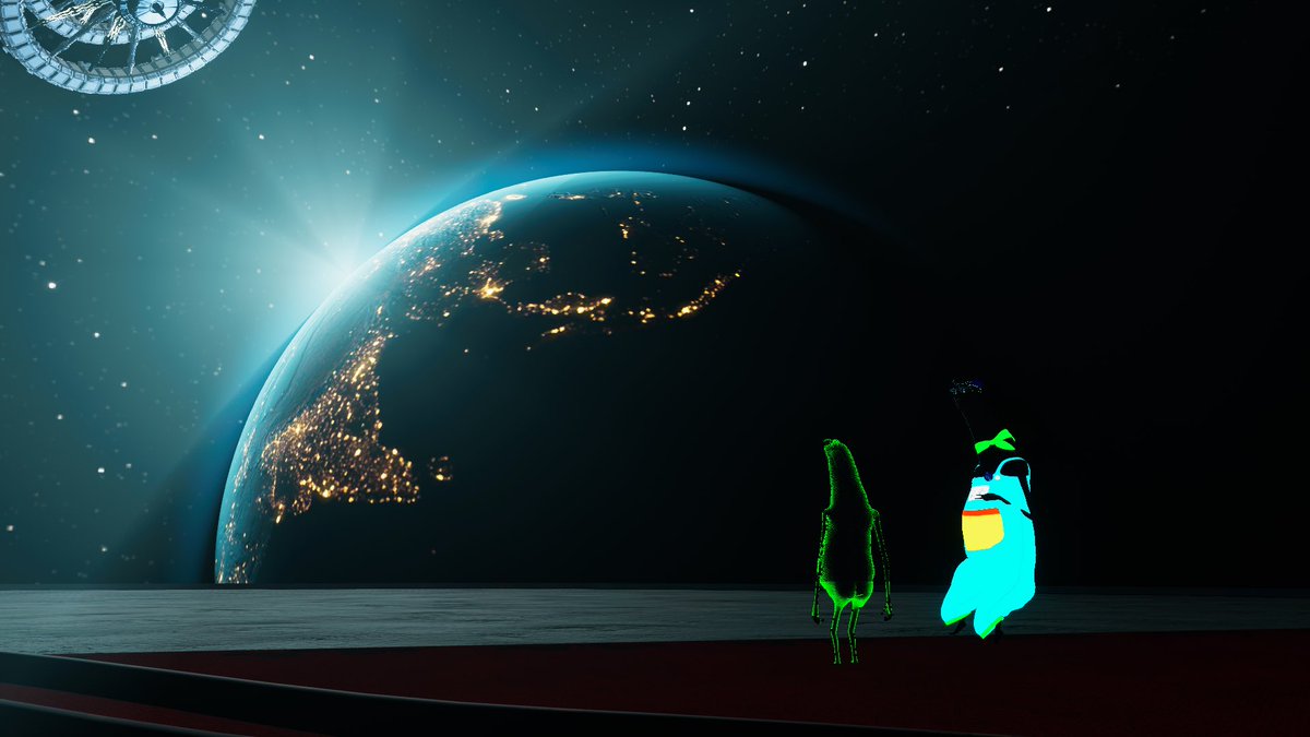 38de3so2's tweet image. くろなすさんと例のワールドへ
#Wormiesock  
#ASTEROIDFIELD
#VRChat