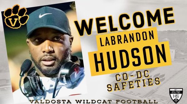Valdosta Football (@24vhsfootball) on Twitter photo We are excited to Welcome Coach <a href="/LaBrandonHudson/">LaBrandon Hudson</a> to Valdosta as our new Safeties Coach and Co-DC!!! #DATE We are excited to Welcome Coach <a href="/LaBrandonHudson/">LaBrandon Hudson</a> to Valdosta as our new Safeties Coach and Co-DC!!! #DATE
