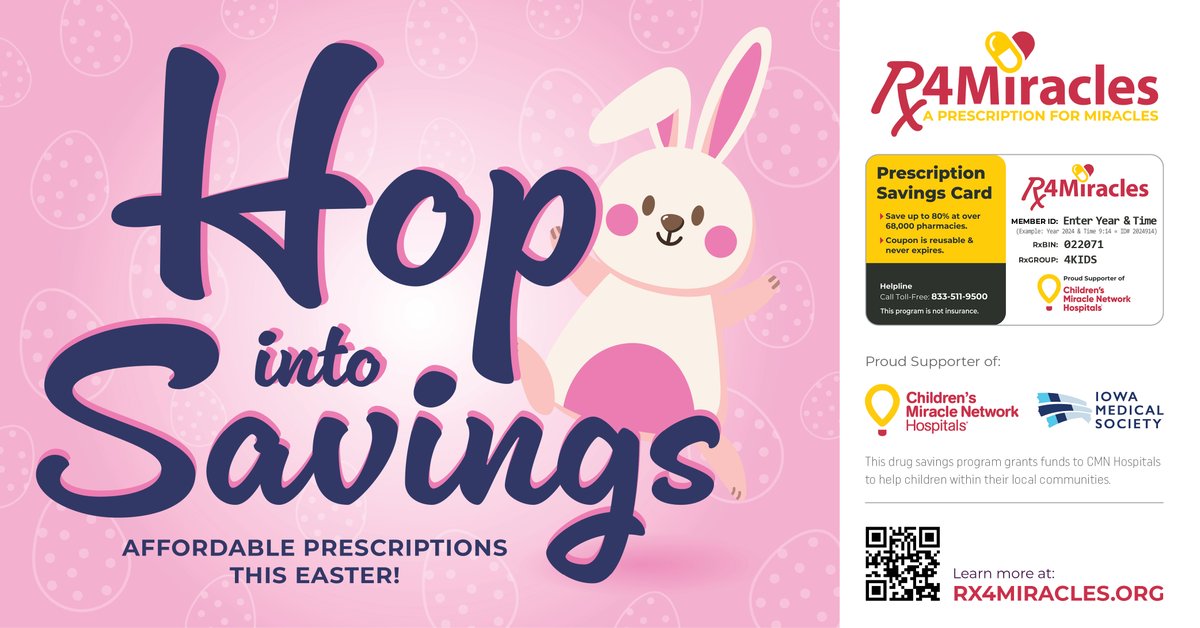 🐰 Hop into savings this Easter! Enjoy lower prescription costs with our discount program—because your health should always be in full bloom!