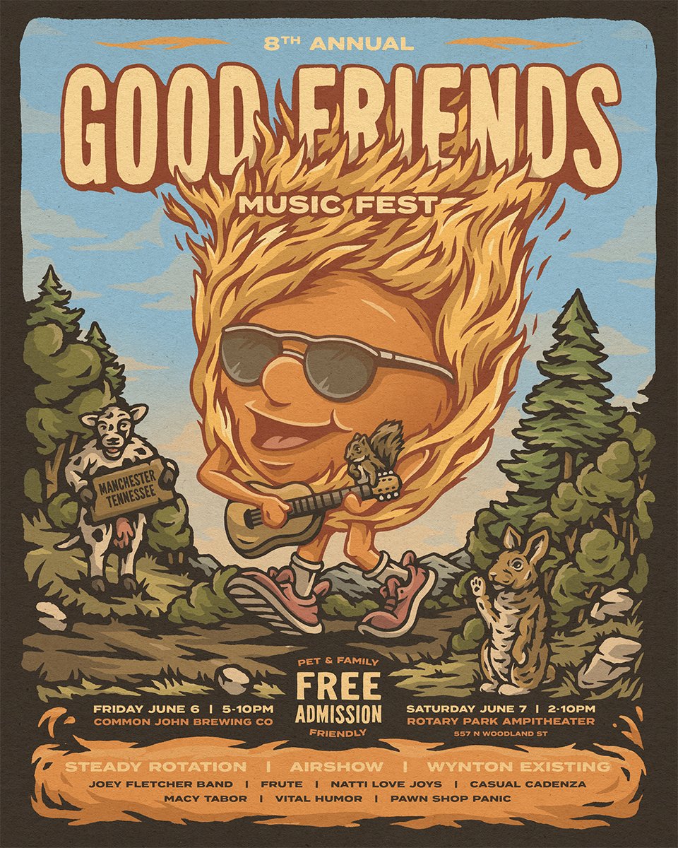 airshowband's tweet photo. Can't wait to head out to Manchester, TN for Good Friends Music Festival June 6-7! This one is FREE, so we can't wait to see you all there! https://t.co/PaA3Qiu3BI