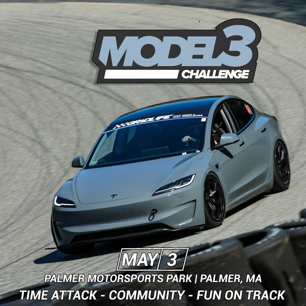 Model3Challenge's tweet image. We're back for 2025 and only three weeks away from our first event of the season! Come out to the beautiful Palmer Motorsports Park and compete for a podium finish in our Time Attack class!
Visit our website for details.