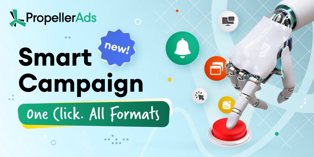 Launch, test &amp; scale faster with #PropellerAds’ new Smart Campaign feature! 🤩 No more juggling campaigns — run ads across all formats &amp; traffic sources from one setup. Smarter. Faster. Easier. 

Learn more 👉 loom.ly/BFOhMIw