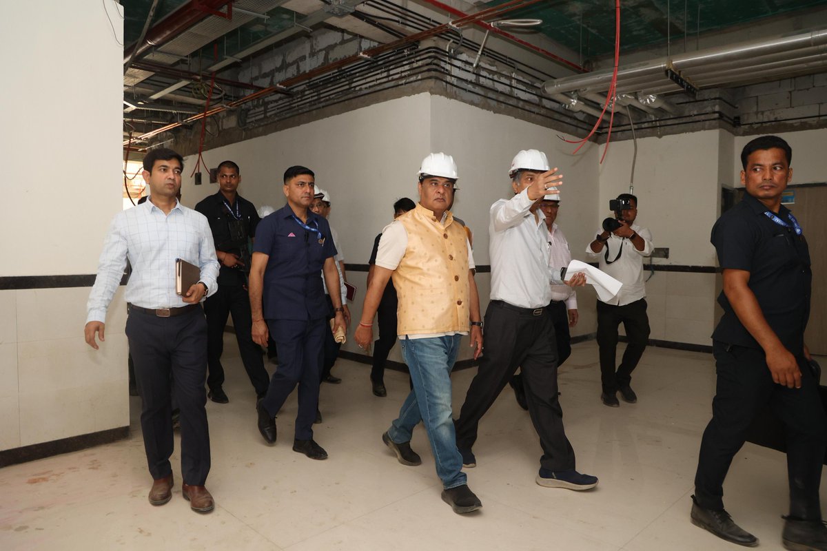 himantabiswa's tweet photo. The upcoming Mother and Child Hospital of GMCH will offer dedicated and specialised paediatric care. 

To be equipped with 800 beds, it will offer State-of-the-art treatment and the campus is part of our larger plans to completely restructure GMCH.

I reviewed its progress today. https://t.co/1XyFYM4hW9