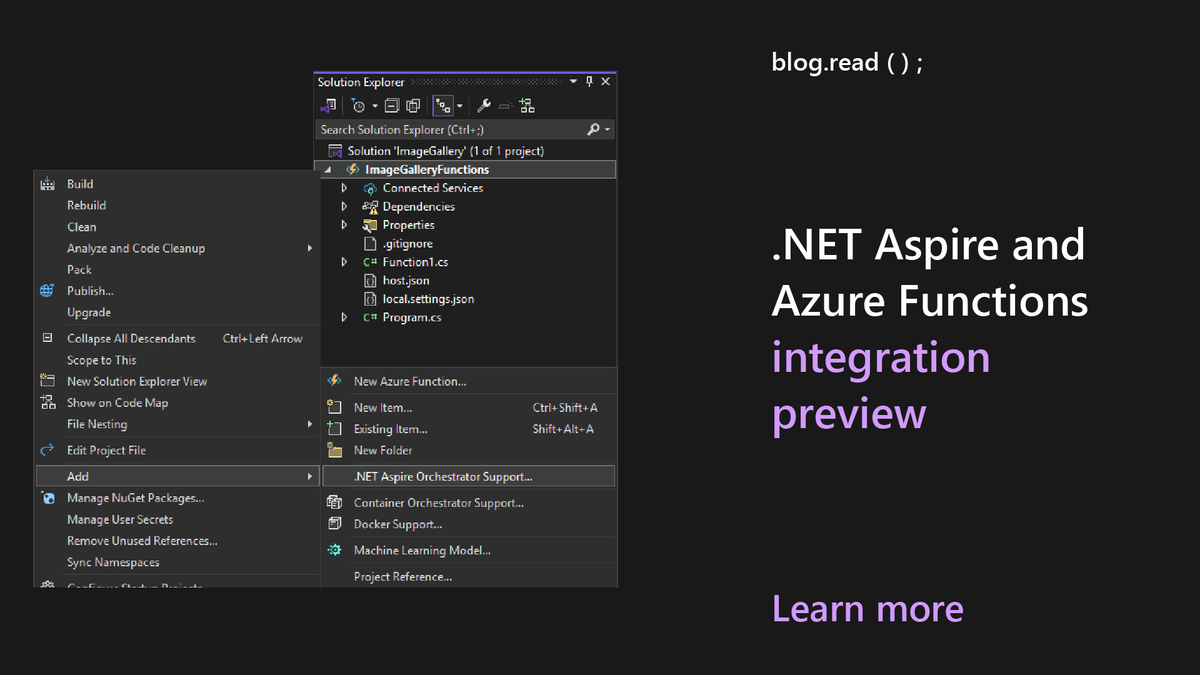 Buckle up for a serverless ride with .NET Aspire’s Azure Functions preview in #VisualStudio 2022! Easy setup, live tracking on the #dotNETAspire dashboard, and smooth orchestration level up your dev game. 🌩️🤓 msft.it/6012qAare