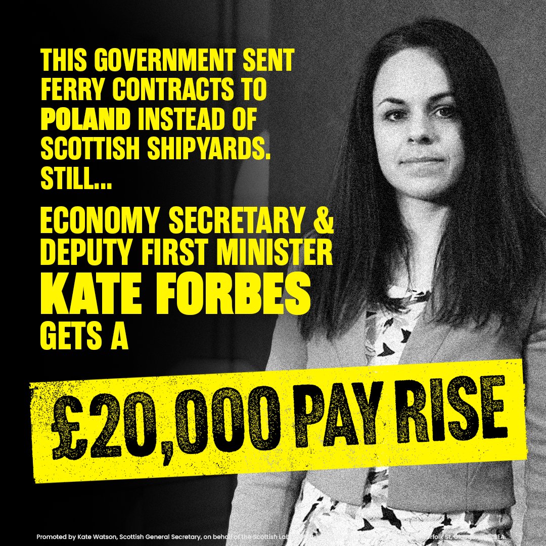 This government sent seven ferry contracts to Poland instead of Scottish shipyards.

Is that worth a £20,000 pay rise?