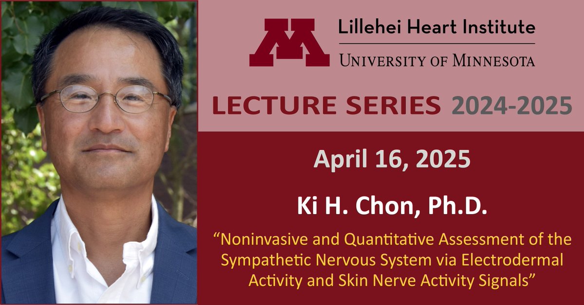 Lillehei Heart Institute (@lilleheihrt) on Twitter photo LHI Lecture TODAY, noon: Ki H. Chon, Ph.D. 1-101 Microbiology Research Facility | More info: z.umn.edu/LHIlecture | Webcast: z.umn.edu/lhi-webcast (but not recorded) #UMNresearch #UMNheart LHI Lecture TODAY, noon: Ki H. Chon, Ph.D. 1-101 Microbiology Research Facility | More info: z.umn.edu/LHIlecture | Webcast: z.umn.edu/lhi-webcast (but not recorded) #UMNresearch #UMNheart
