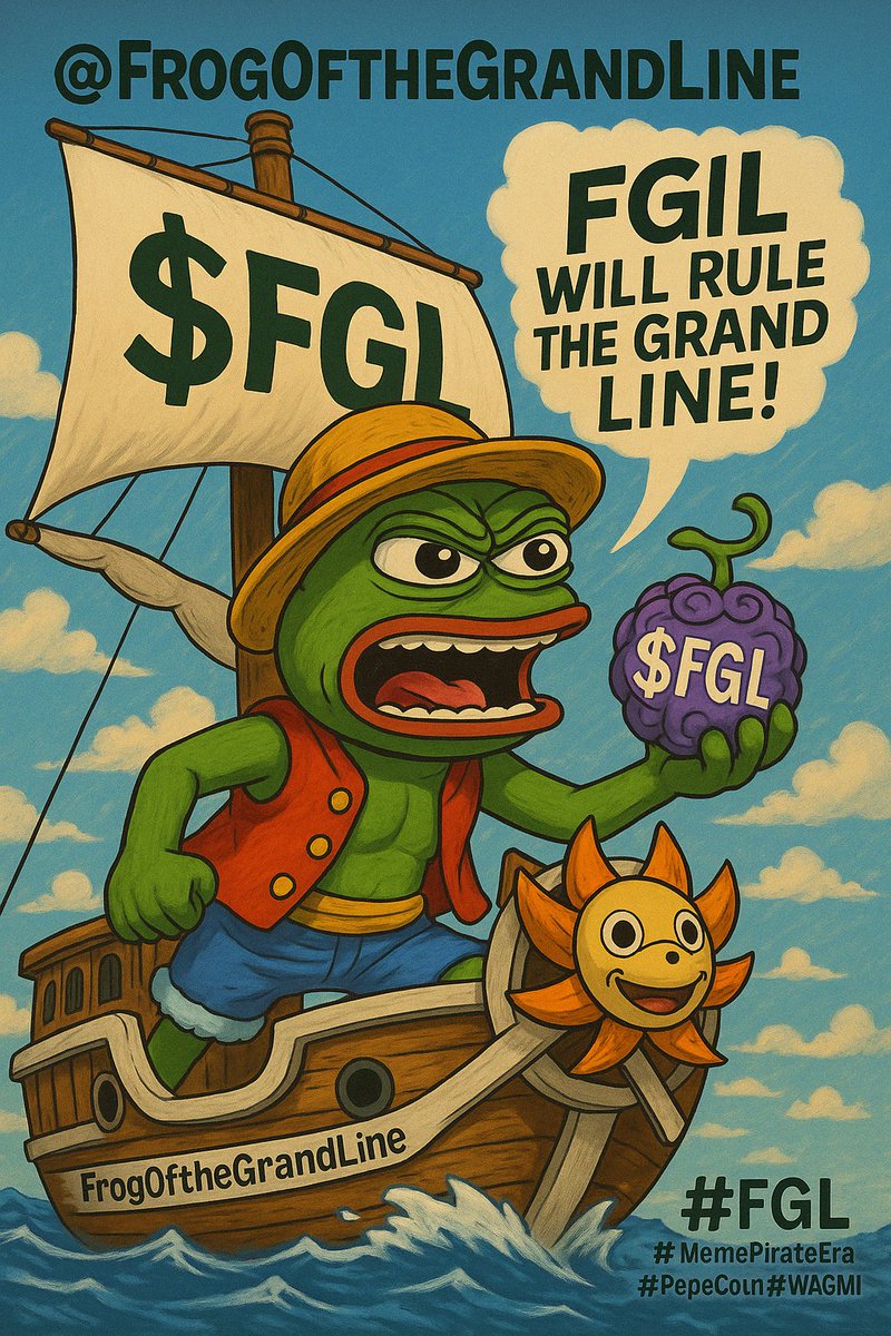 GrandLineFrog's tweet photo. ๐ธโ๏ธ Zoro got lost.
Luffy bit a meme fruit.
Now the frogs are sailing the Grand Line with $FGL. ๐ฐ๐ดโโ ๏ธ
Treasure? Accidental.
Domination? Inevitable.
WAGMI? Always.
Jump aboard or be left behind. ๐ข๐ฅ
#FGL #MemeCoin #WAGMI #FrogOfTheGrandLine #DeFiPirates https://t.co/OuHFl0rmZy