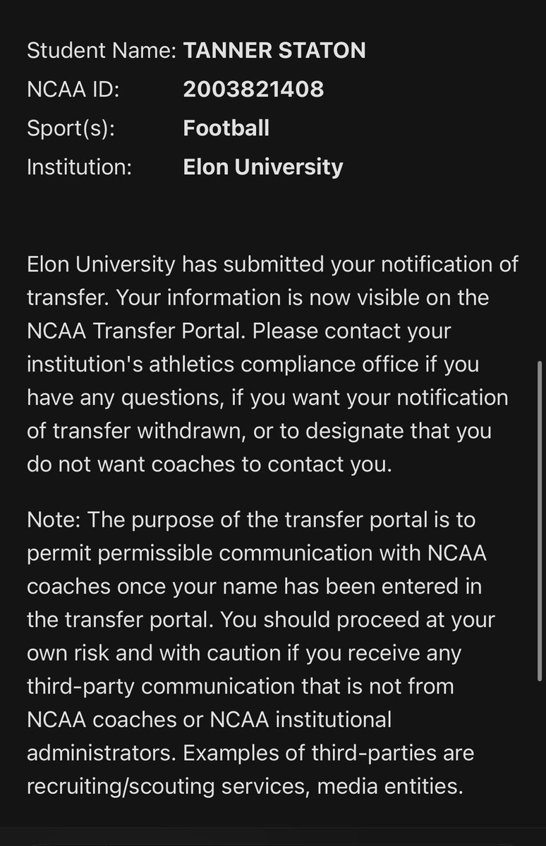 I am officially in the transfer portal with 3 years of eligibility left🙏🏻❗️