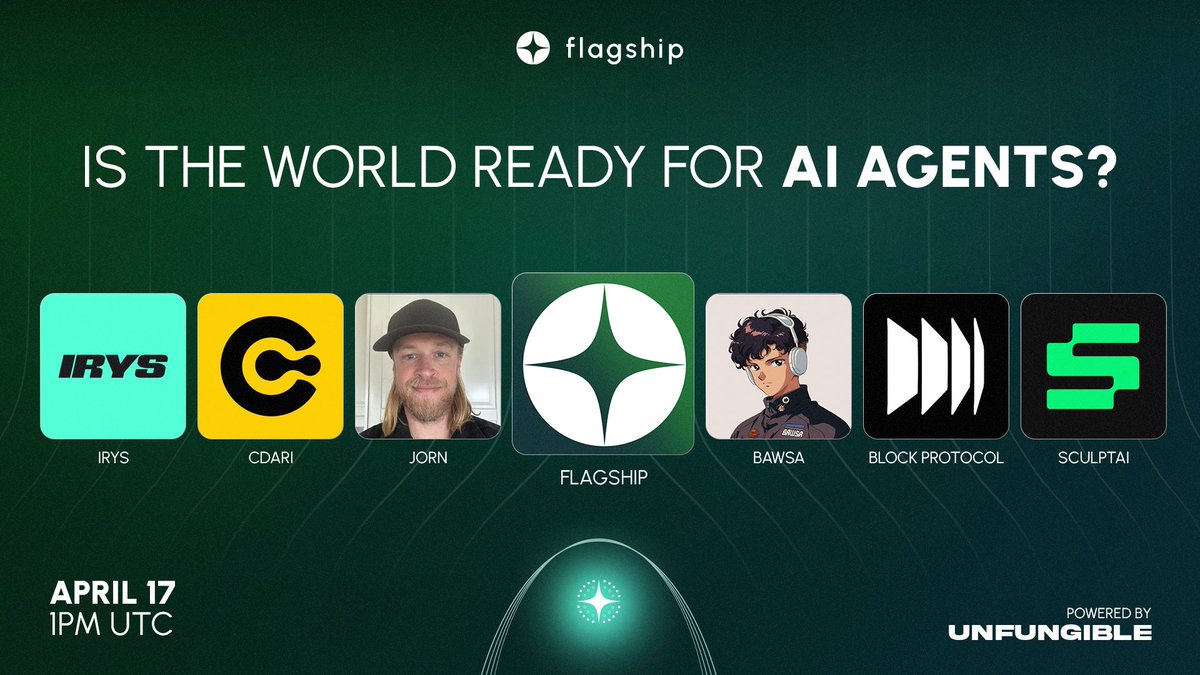 Flagship.FYI (@flagshipfyi) on Twitter photo IS THE WORLD READY FOR AI AGENTS?
Join <a href="/JornvanFlagship/">Jorn | CEO Flagship.fyi</a> and the panel of experts sharing their views on AI Agents and whether the world is ready for them.
🗓️ 17.April 1:00 PM UTC (1500 CEST)
Set your reminders below 👇 IS THE WORLD READY FOR AI AGENTS?
Join <a href="/JornvanFlagship/">Jorn | CEO Flagship.fyi</a> and the panel of experts sharing their views on AI Agents and whether the world is ready for them.
🗓️ 17.April 1:00 PM UTC (1500 CEST)
Set your reminders below 👇