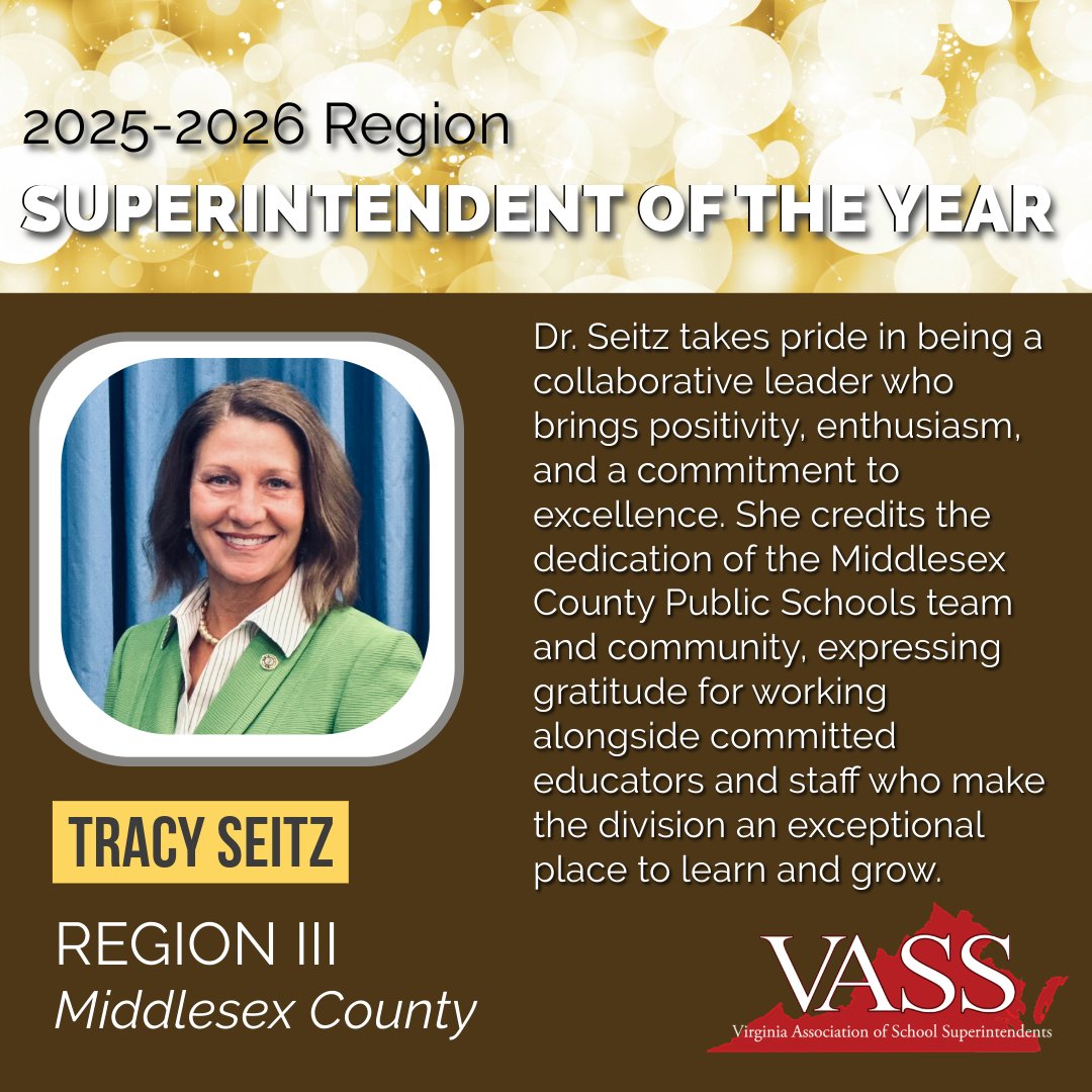 Congratulations Dr. Seitz, Region III Superintendent of the Year!