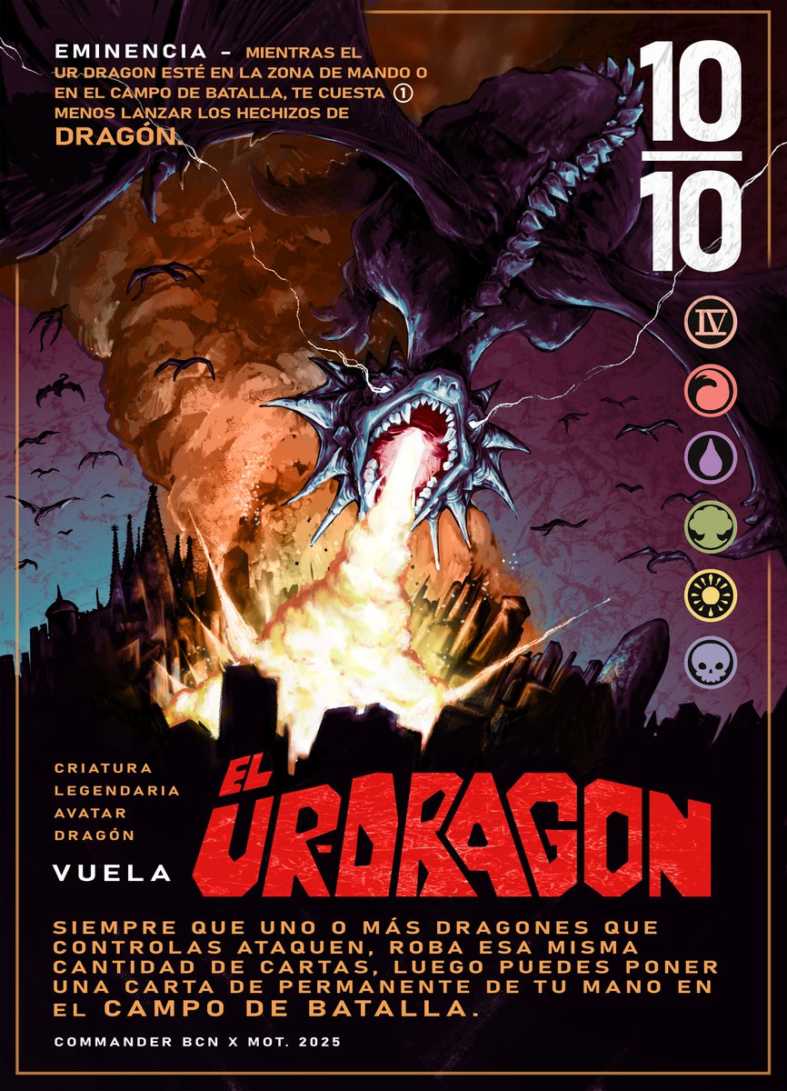 santo_mot's tweet image. 🐲🔥 THE UR-DRAGON🔥🐲

podéis conseguirla hasta el 21 de Abril en el P*treon de @CommanderBCN 

#mtg #mtgcommander