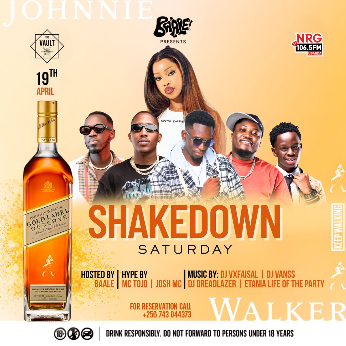 Big stage. Bigger energy. 🔥 This Saturday we #KeepWalking into madness with Shakedown Saturday alongside your favorite ❤️ and party 🎊 people. 🎶🎧🎤The Vault is the place to be 🍷

#TurnUpWithBaale #ShakeDownSaturday #NRGRadioUG #KampalaNightLife