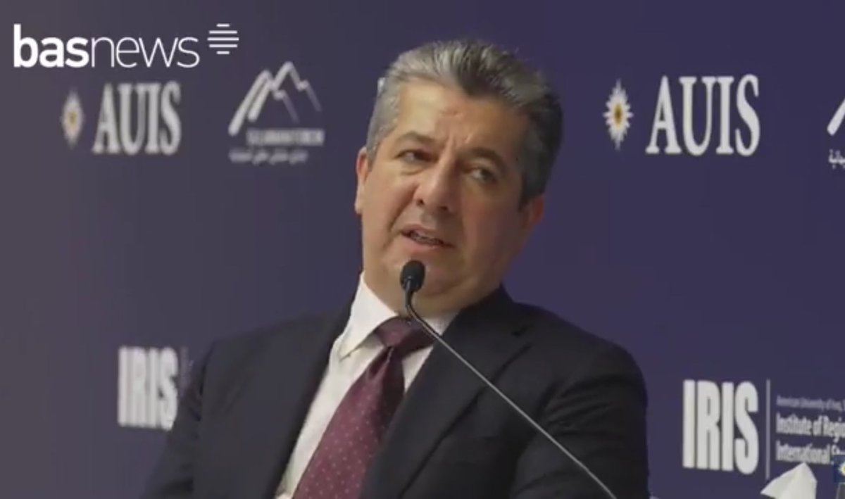 EnglishBasNews's tweet photo. PM @masrourbarzani at #suliforum25: “The MyAccount initiative is designed to serve the people’s interests—those opposing it have no valid excuse.” #BasNews #Kurdistan #Iraq #MyAccount #DigitalReform https://t.co/iaWz66yTQB