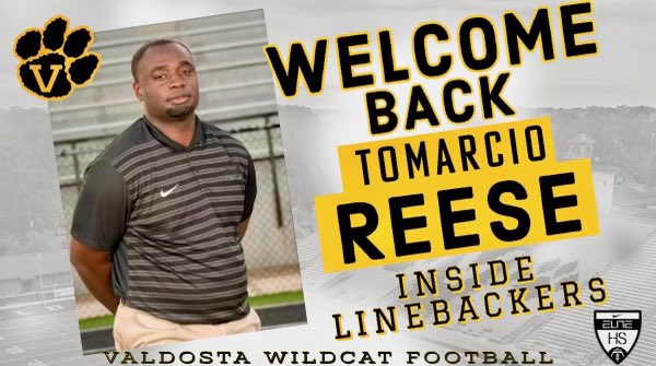 Valdosta Football (@24vhsfootball) on Twitter photo We knew you missed Valdosta! Welcome back Coach <a href="/TKReese33/">Coach Reese</a>, Wildcat Nation is glad to have you back coaching our linebackers!! #DATE We knew you missed Valdosta! Welcome back Coach <a href="/TKReese33/">Coach Reese</a>, Wildcat Nation is glad to have you back coaching our linebackers!! #DATE
