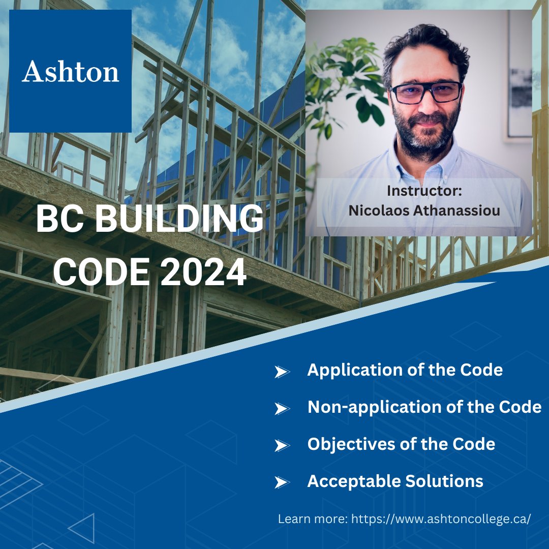AshtonCollege's tweet image. Meet Nicolaos, BC Building Code instructor with 10+ years in home & municipal inspection, contracting, and environmental practice. Real-world insight in every class! hubs.ly/Q03hjLMr0
#AshtonCollege #BCBuildingCode #HomeInspector #BuildingInspector #OnlineLearning