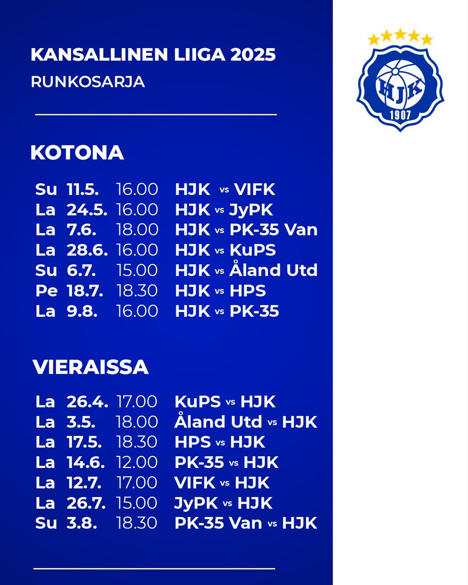 HJKNaiset's tweet image. 📆 10 päivää sarja-avaukseen!
HJK:n kausi starttaa KuPSia vastaan ensi viikon lauantaina. Kotiavaus pelataan äitienpäivänä 11.5. Boltilla.
📣 HUOM! Kahteen otteluun on tullut aikataulumuutoksia:
La 7.6. 𝟭𝟴.𝟬𝟬 HJK – PK-35 Vantaa
La 14.6. 𝟭𝟮.𝟬𝟬 PK-35–HJK
#HJK