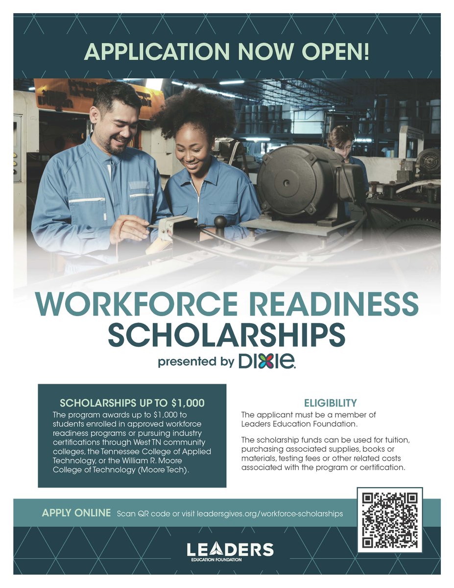 TCAT Memphis students! Need help paying for school this summer? Apply now for the Workforce Readiness Scholarship from Leaders Education Foundation—up to $1,000 available! 💸
Deadline: April 30, 2025
Apply here 👉 leadersgives.org/workforce-scho…