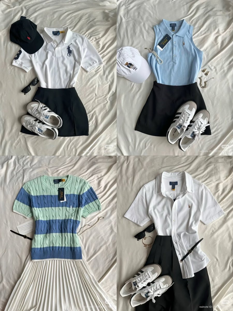 hongmeinu_china's tweet photo. Ralph Laurenのトップスで叶える、“お上品スポーティー”なコーデが春夏にぴったり🏸 🎾💕
この雰囲気嫌いな人はいないし、真似しやすい🫶🏻✨️ https://t.co/jXDy3dHXst