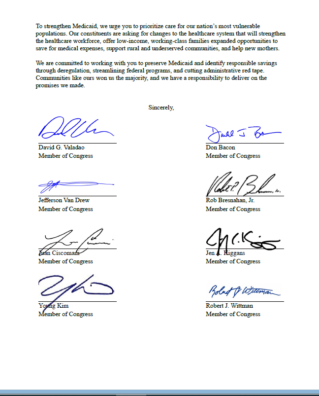 caitlynkim's tweet photo. CO Rep. Jeff Hurd, whose #CO03 has largest Medicaid pop of all CO's congressional districts, signs letter to R leadership opposing Medicaid cuts, but supporting "targeted reforms to improve program integrity, reduce improper payments, and modernize delivery systems." #copolitics https://t.co/a4PQKVVVe3