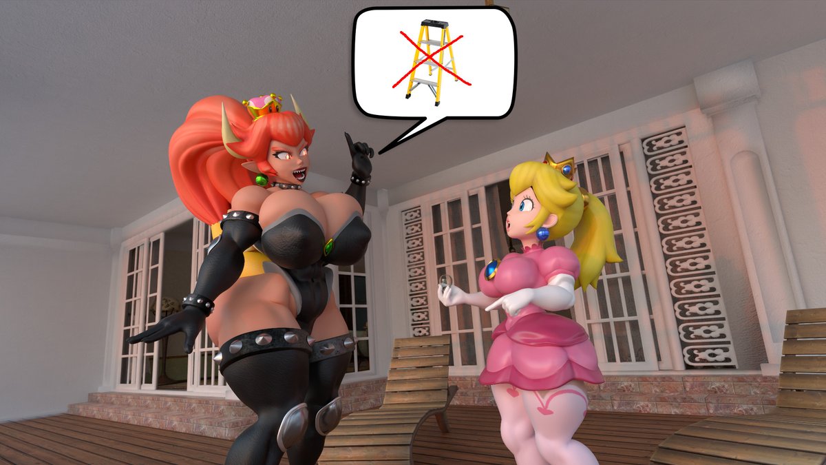cheekybesterd's tweet photo. Peach: Hey Bowsy where's the stepladder?
Bowsette: Right here! 😏 https://t.co/4quT43dpyS