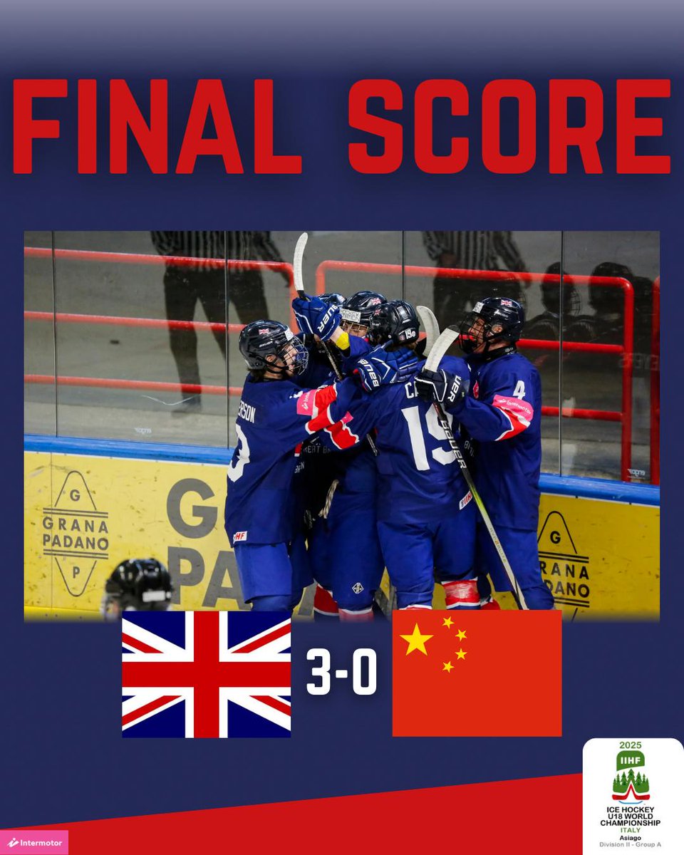 🇬🇧 It's three wins from three for GB at the men's U18 World Championship Division II Group A in Asiago! Another fantastic result!