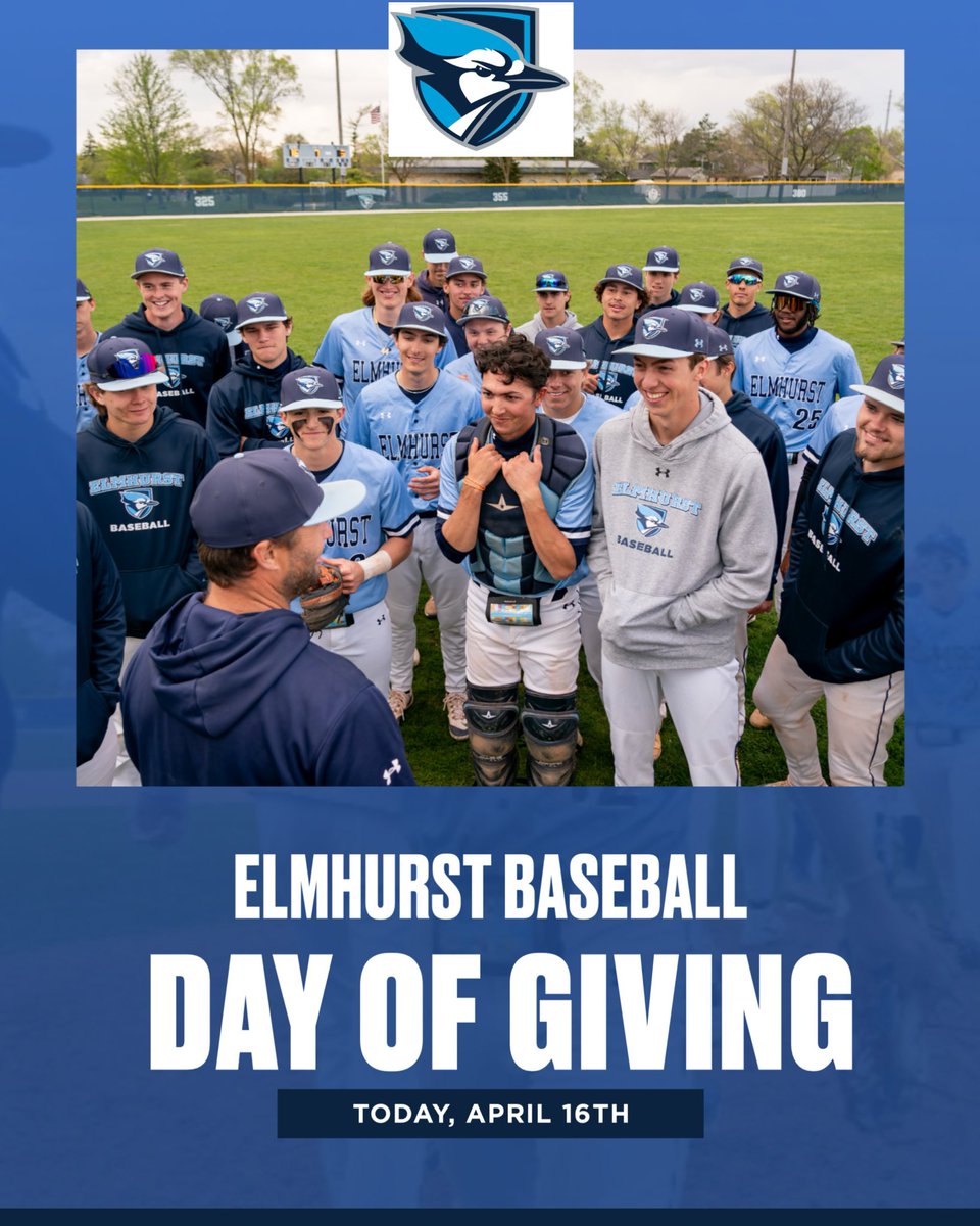 Elmhurst University Baseball (@elmhurstu_bsb) on Twitter photo Today’s the day to #JayItForward! Help support Elmhurst Baseball and invest in the next generation of Bluejay student-athletes. Every gift makes a difference, so help us step up to the plate and be part of Bluejay Baseball!
bit.ly/Jayitforward Today’s the day to #JayItForward! Help support Elmhurst Baseball and invest in the next generation of Bluejay student-athletes. Every gift makes a difference, so help us step up to the plate and be part of Bluejay Baseball!
bit.ly/Jayitforward