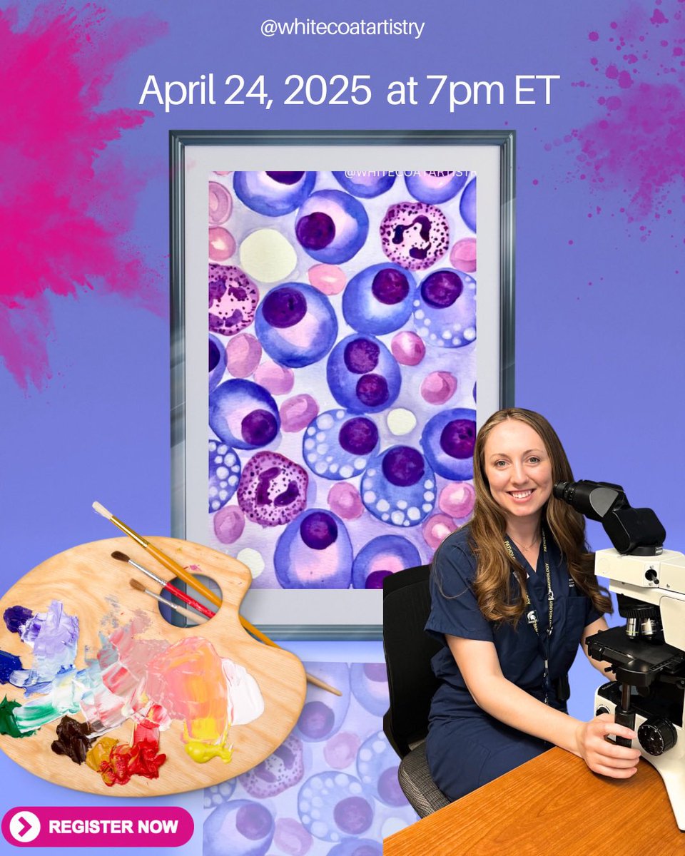 #LabWeek #PathX
Join me #WhiteCoatArtistry for #PathArt painting event! Celebrate lab week with color 🎨 all are welcome 🔬
Register: umich.zoom.us/webinar/regist…