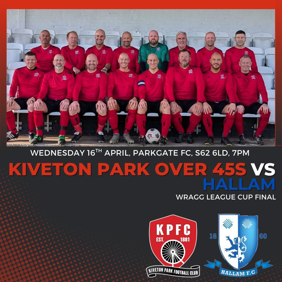 Good luck to our O45s, who take on Hallam tonight in the final of the Wragg League Cup.

Should be a great game, with both sides fighting for the league title in the coming weeks!