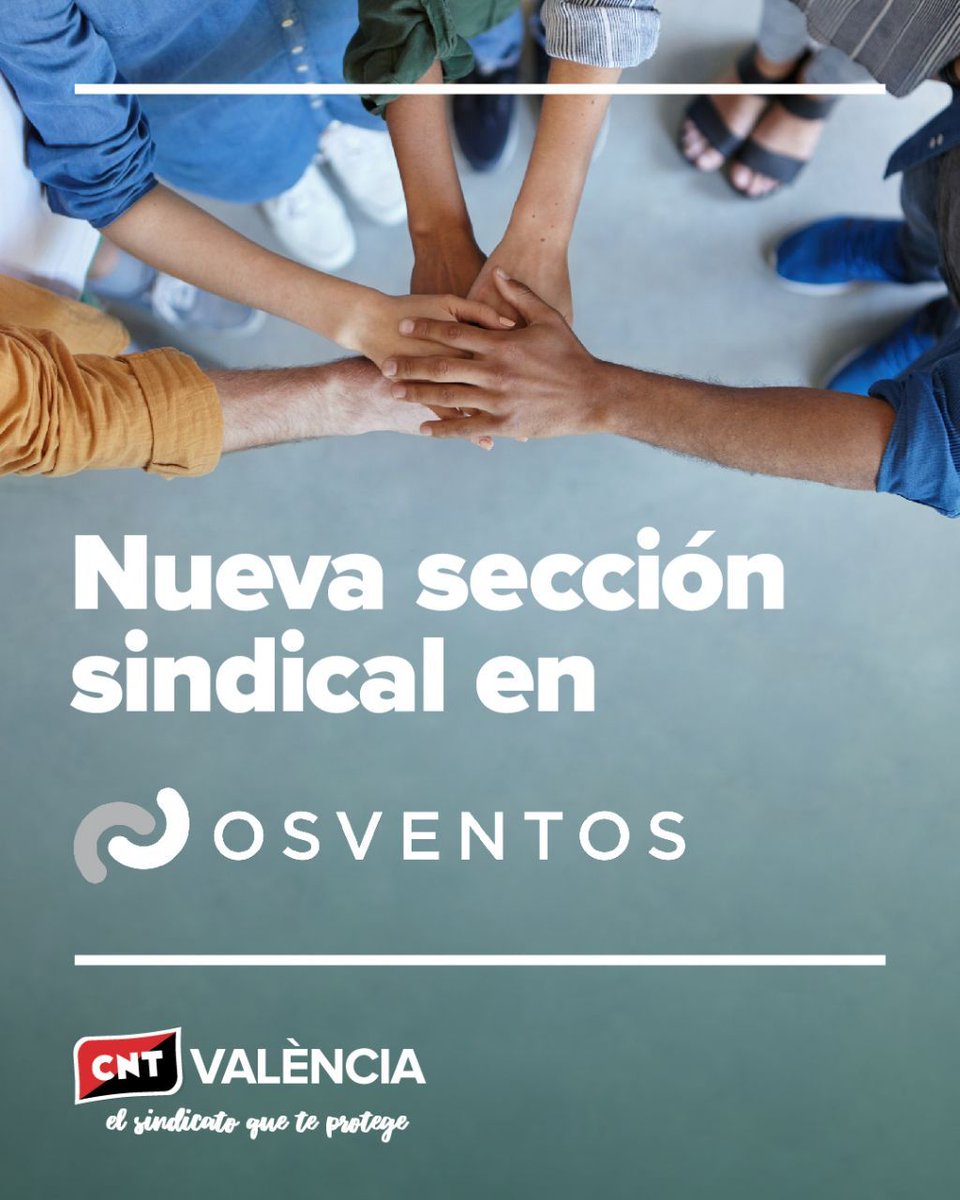 ⚙️SINDICAL | Seguimos creciendo en el sector del SAD

📌Nace la sección sindical en Osventos. 

📈Si trabajas en el sector también te interesa conocer a @sociosaniCNTPV y sus éxitos ✊

valencia.cnt.es/blog/2025/04/1…