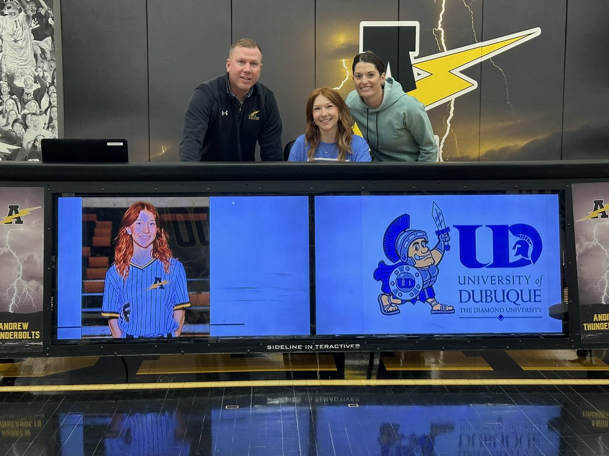 vjabolts's tweet image. Congratulations to Addy Ridgway of @AndrewSoftball who committed to the University of Dubuque to continue her academic and athletic career