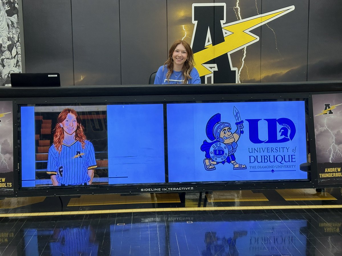 vjabolts's tweet image. Congratulations to Addy Ridgway of @AndrewSoftball who committed to the University of Dubuque to continue her academic and athletic career