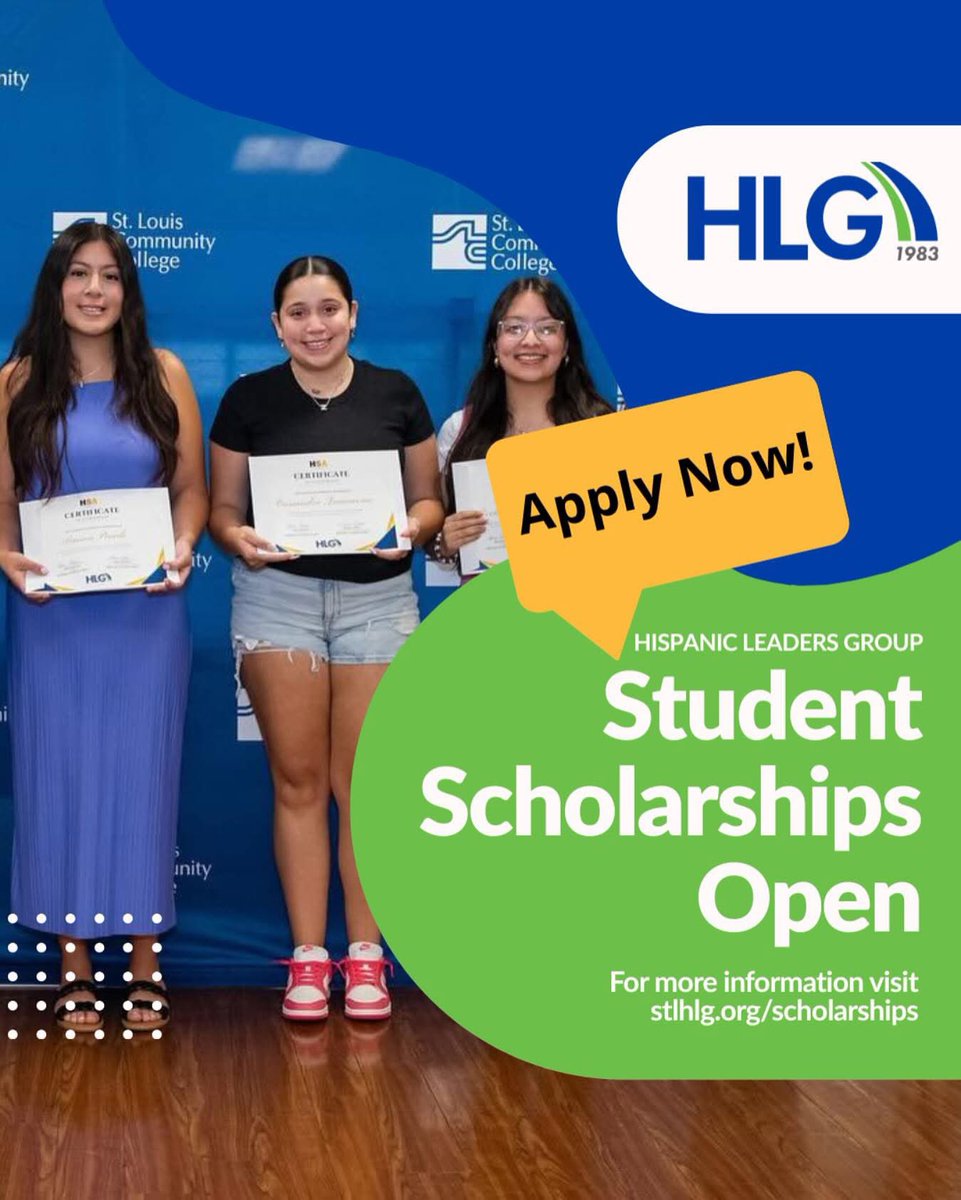 The Hispanic Leaders Group student applications for scholarships are open right now! Do you have a student in mind? Share this along! 

💻: The application process is through Scholarship Central and it’ll take you to the HLG scholarship on the website.
🗓️: Deadline is 6/2
