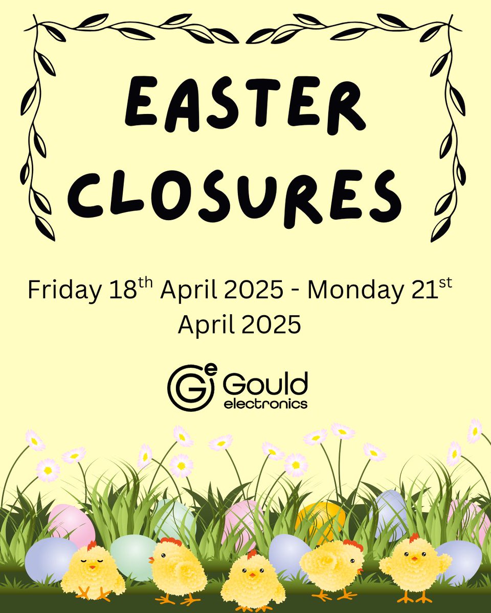 📣Easter Opening Hours📣  

Just a reminder that we will be closed on Good Friday and Easter Monday. 🐣🐰  

We will be open again from 8am on Tuesday 22nd April as usual!

📞01209~821804⠀⠀⠀
💻gould.co.uk
📩 sales@gould.co.uk

#easter #gould #office #tracking #gps