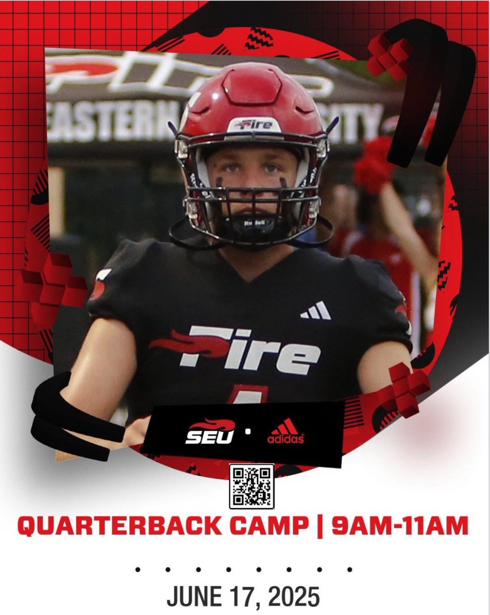 Southeastern Football (@seufirefootball) on Twitter photo <a href="/SEUFireFootball/">Southeastern Football</a> is excited to announce our 2025 Summer Camp Series!
Day 2: June 17th
PADDED OL/DL Camp for incoming 9th-12th grade.
…ufirefootballcamps.launchtrack.events/register/2025-…
QB Camp for incoming 9th-12th grade.
…ufirefootballcamps.launchtrack.events/register/2025-…
Registration is now open! 🔥🏈 <a href="/SEUFireFootball/">Southeastern Football</a> is excited to announce our 2025 Summer Camp Series!
Day 2: June 17th
PADDED OL/DL Camp for incoming 9th-12th grade.
…ufirefootballcamps.launchtrack.events/register/2025-…
QB Camp for incoming 9th-12th grade.
…ufirefootballcamps.launchtrack.events/register/2025-…
Registration is now open! 🔥🏈