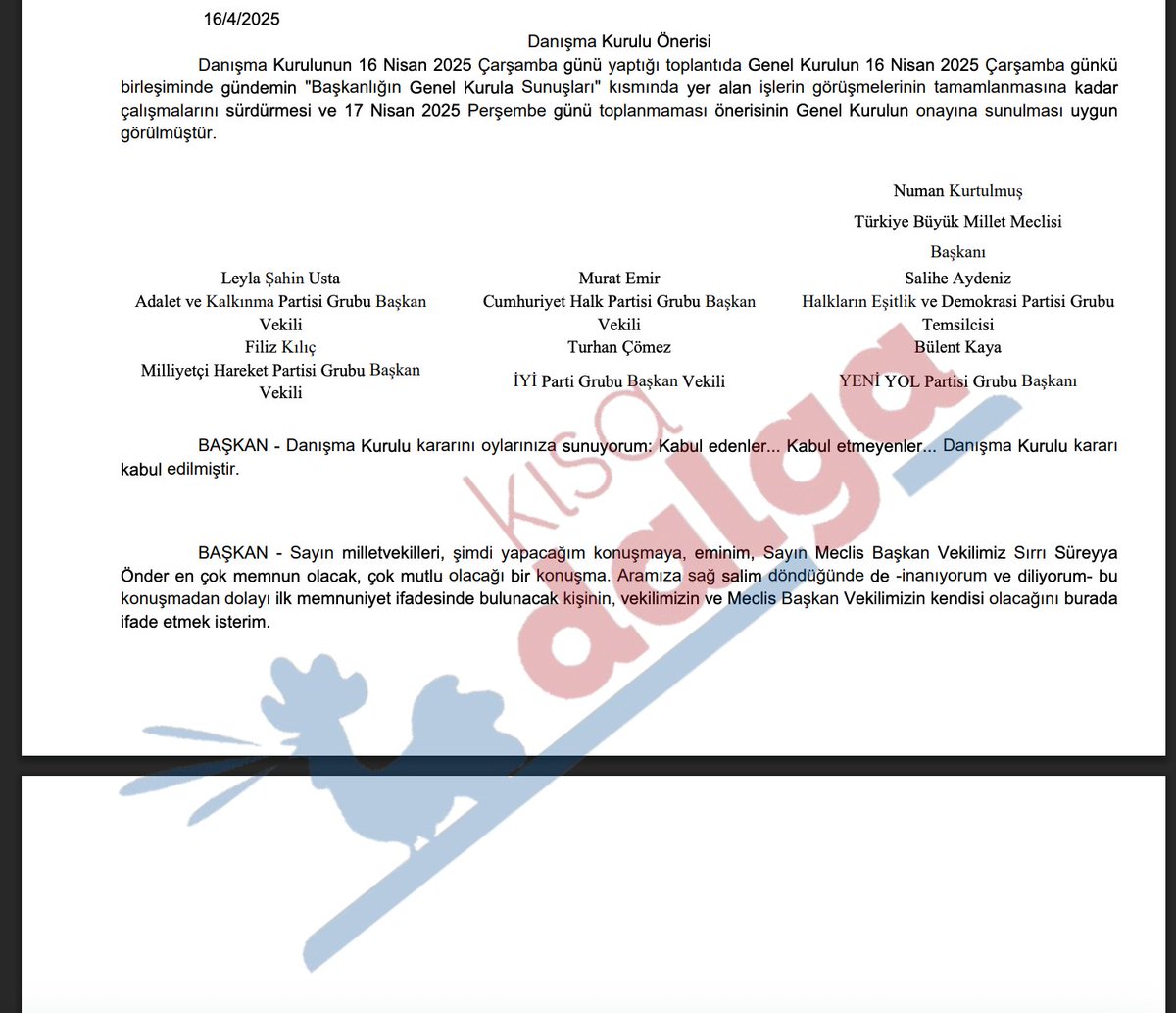 Meclis tutanağını sansürlediler!

📌TBMM Genel Kurulu'nda Can Atalay kararının okunması tutanaklarda sansürlendi.

kisadalga.net/haber/gundem/m…