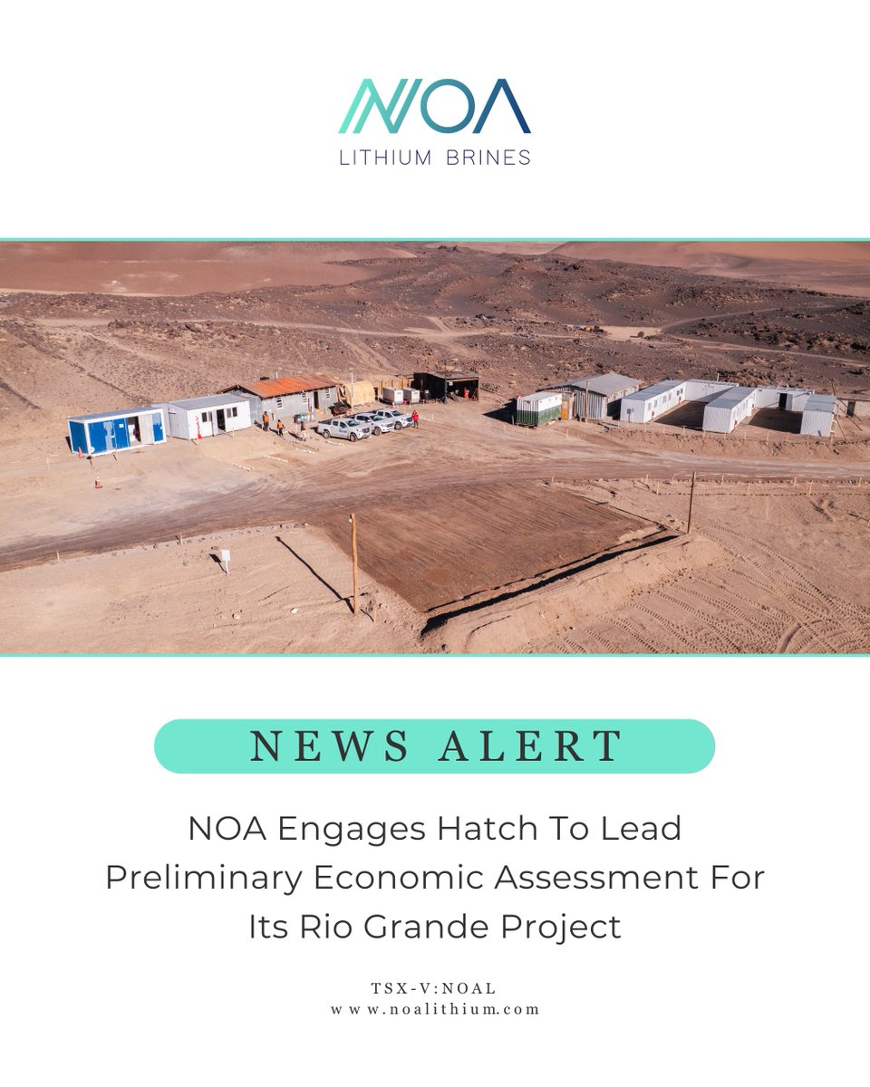 NOAlithium's tweet image. 𝐍𝐞𝐰𝐬 𝐀𝐥𝐞𝐫𝐭 🚨 NOA Lithium proudly announces the appointment of @HATCHglobal to lead the 𝐏𝐫𝐞𝐥𝐢𝐦𝐢𝐧𝐚𝐫𝐲 𝐄𝐜𝐨𝐧𝐨𝐦𝐢𝐜 𝐀𝐬𝐬𝐞𝐬𝐬𝐦𝐞𝐧𝐭 (𝐏𝐄𝐀) for our flagship 𝐑𝐢𝐨 𝐆𝐫𝐚𝐧𝐝𝐞 𝐏𝐫𝐨𝐣𝐞𝐜𝐭 in Salta Province, Argentina 🇦🇷
The PEA will define key…