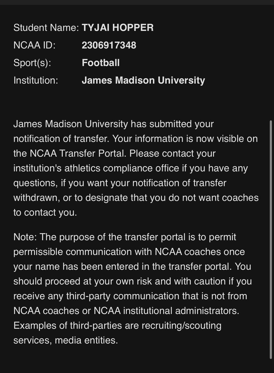 I am officially in the transfer portal