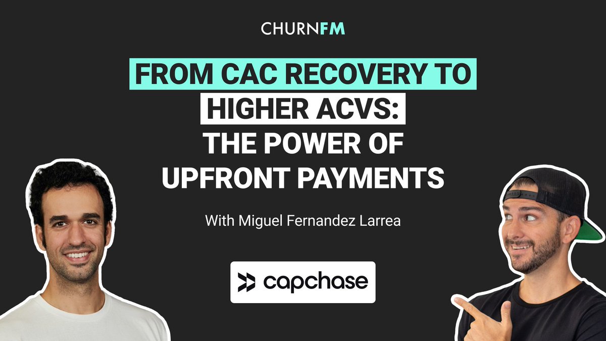 This week on the show we have <a href="/miguelflarrea/">Miguel Fernandez</a>, CEO and Co-Founder of <a href="/Capchase/">Capchase</a>.

In this episode, Miguel shared how upfront payments and flexible terms are reshaping SaaS sales and retention for their customers. Click to listen: churn.fm/episode/from-c…