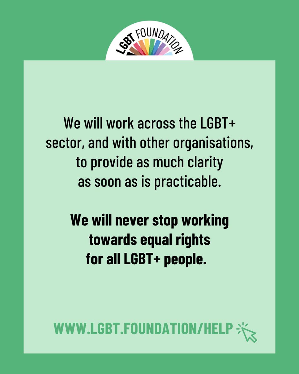 LGBT Foundation and the LGBT+ Sector Leaders Statement on Supreme Court Ruling

 #TransRights #TransWomen #EqualityForAll #LGBTAdvocacy #LGBTCommunity #UKSupremeCourt