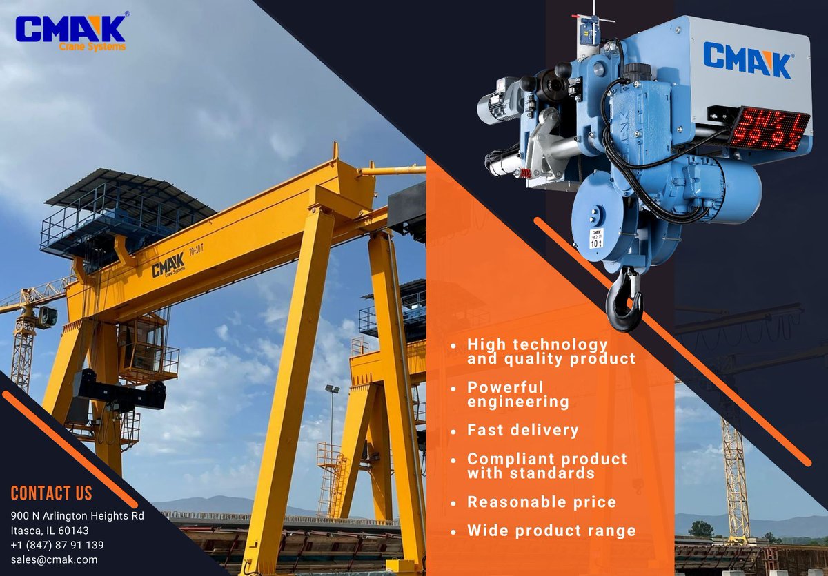 cmakcranes's tweet image. #Cranes #HoistTechnology #SafetyFirst #Innovation #IndustrialSolutions