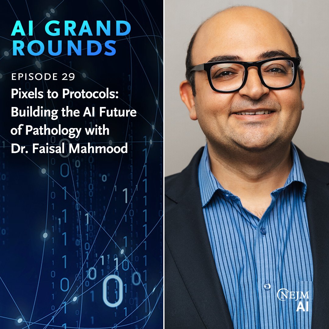 NEJM AI (@nejm_ai) on Twitter photo On the latest episode of <a href="/NEJM_AI/">NEJM AI</a> Grand Rounds, Dr. Faisal Mahmood (<a href="/AI4Pathology/">Faisal Mahmood</a>), associate professor of pathology <a href="/BrighamWomens/">Brigham and Women's Hospital</a> & <a href="/harvardmed/">Harvard Medical School</a> discusses the frontier of computational pathology. Full episode: nejm.ai/ep29 On the latest episode of <a href="/NEJM_AI/">NEJM AI</a> Grand Rounds, Dr. Faisal Mahmood (<a href="/AI4Pathology/">Faisal Mahmood</a>), associate professor of pathology <a href="/BrighamWomens/">Brigham and Women's Hospital</a> & <a href="/harvardmed/">Harvard Medical School</a> discusses the frontier of computational pathology. Full episode: nejm.ai/ep29